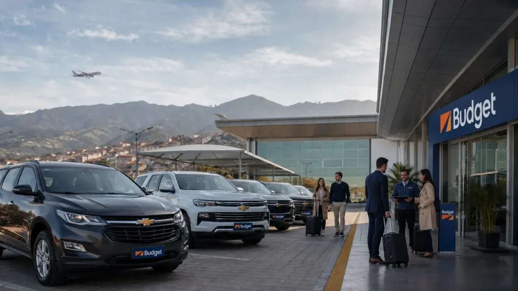 Clientes retirando autos Budget en el Aeropuerto Mariscal Lamar de Cuenca para recorrer la ciudad y destinos del Austro ecuatoriano.